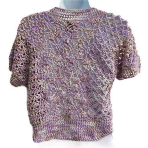 Anthropologie Augden Hydrangea Crop Sweater Alpaca Yarn Large NWT - Picture 8 of 8